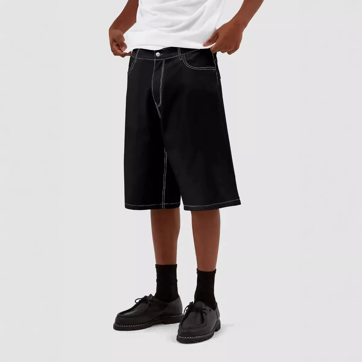 Men New European American Style Denim Shorts Casual Mid‑Length Jeans Fashion Streetwear Male Denim Pants