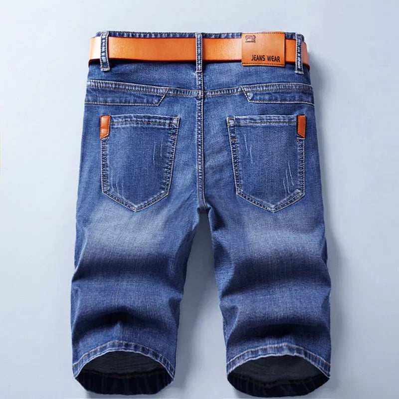 Denim Shorts Men's Summer Thin Straight Classic Designer Business Short Jeans Brand Clothing Stretch Korean Casual Male Shorts